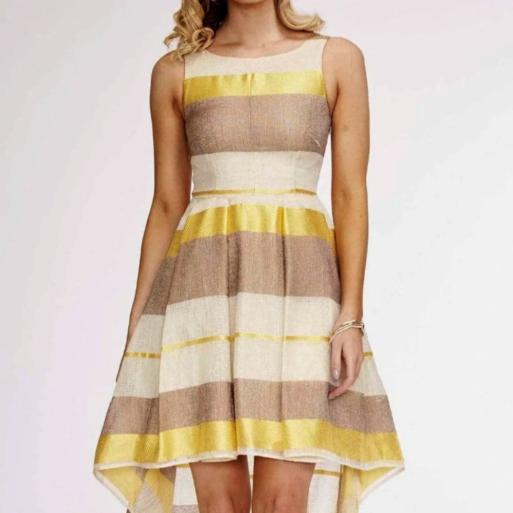 Eva Franco Dress Fit and Flare Yellow EUC